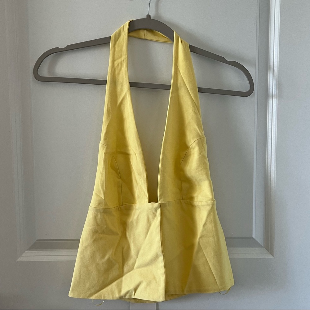 NWT Zara Yellow Halter Top - Med - Picture 3 of 9